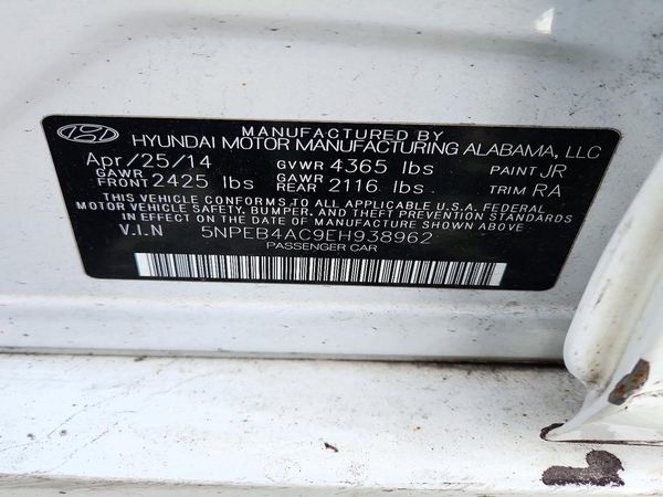 2014 HYUNDAI SONATA GLS/ GLS Popular — VINS