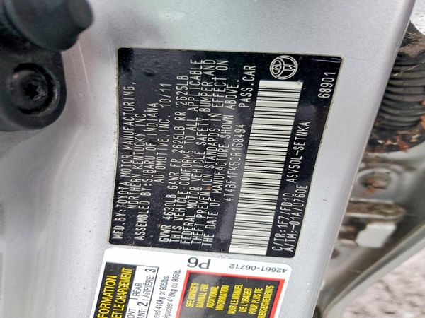 2012 TOYOTA CAMRY