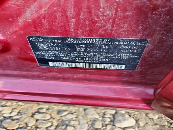 2016 HYUNDAI ELANTRA — VINS