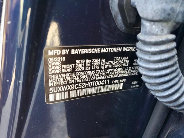 2017 BMW X3 xDrive28i — VINS