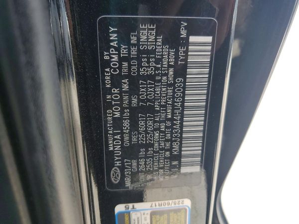 2017 HYUNDAI TUCSON — VINS
