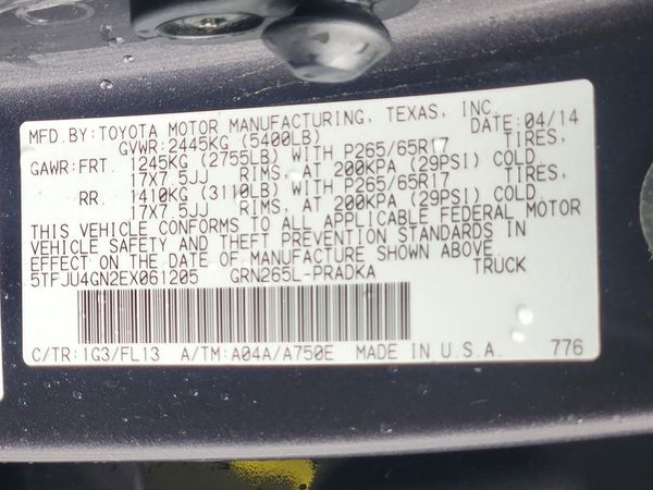 2014 TOYOTA TACOMA Delux Grade — VINS