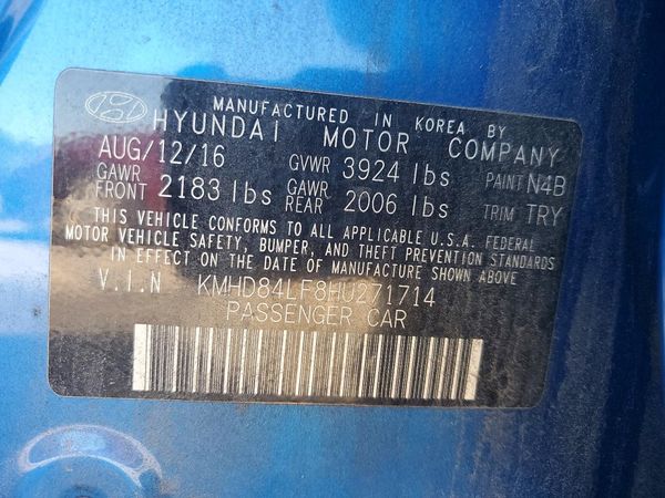 2019 HYUNDAI ELANTRA — VINS
