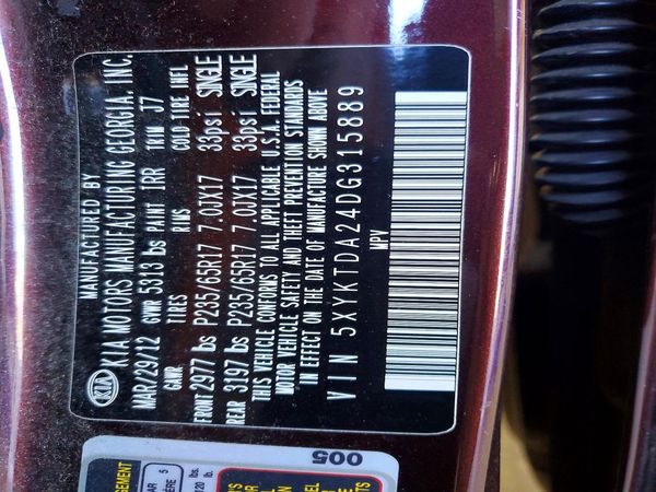 2013 KIA SORENTO Base / LX — VINS