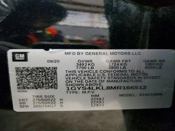 2021 CADILLAC ESCALADE Premium Luxury — VINS
