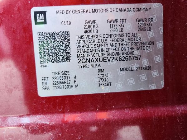 2019 CHEVROLET EQUINOX LT (1LT)