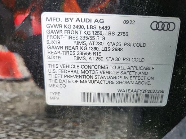 2023 AUDI Q5 — VINS