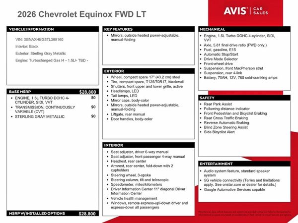2026 CHEVROLET EQUINOX 1LT