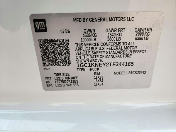 2026 CHEVROLET SILVERADO LT — VINS