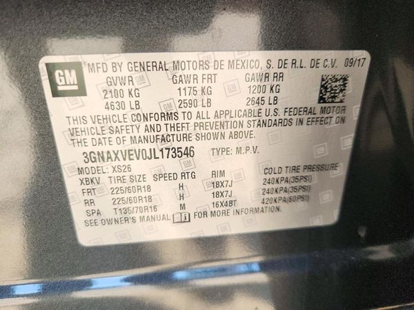 2018 CHEVROLET EQUINOX Premier (1LZ) — VINS