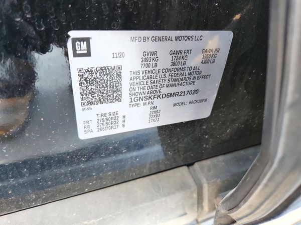 2021 CHEVROLET SUBURBAN Premier — VINS
