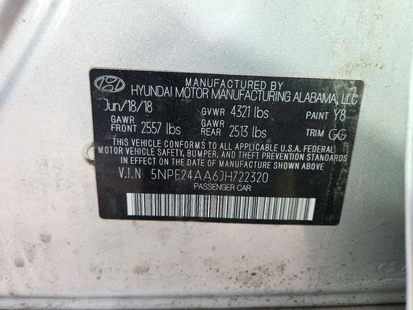 2018 HYUNDAI SONATA SE, Eco — VINS