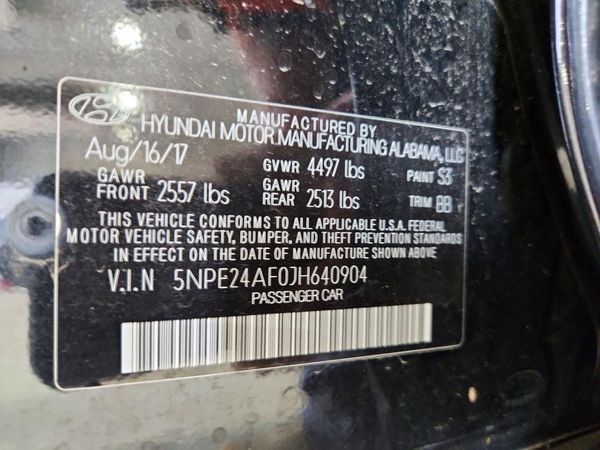 2018 HYUNDAI SONATA SE, Eco — VINS