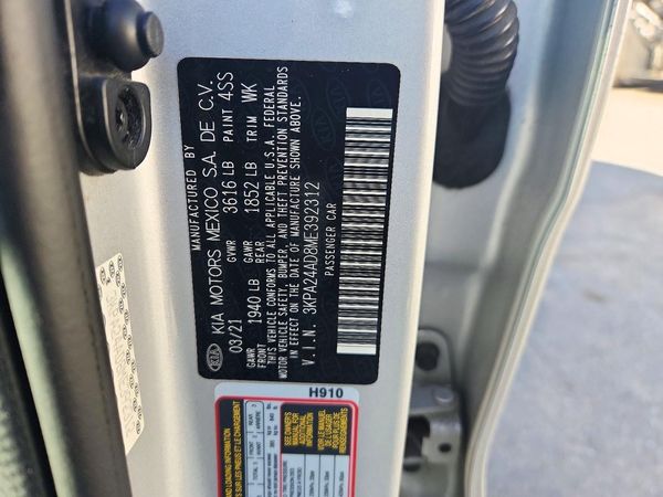 2021 KIA RIO LX, S — VINS