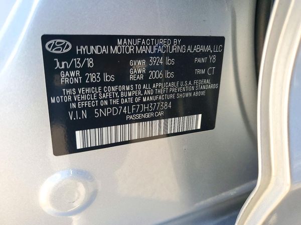 2018 HYUNDAI ELANTRA SE — VINS