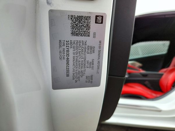 2022 CHEVROLET CORVETTE Preferred 2LT — VINS