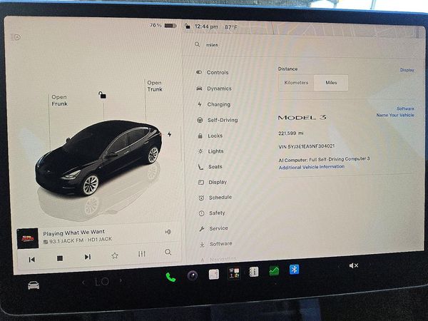 2022 TESLA MODEL 3 — ODOM