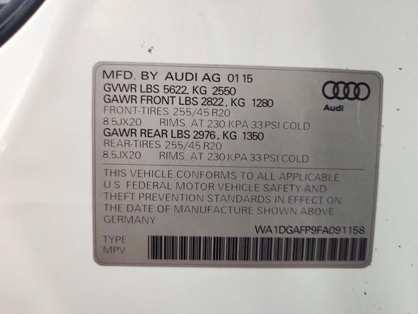 2015 AUDI Q5 S Line Premium Plus — VINS