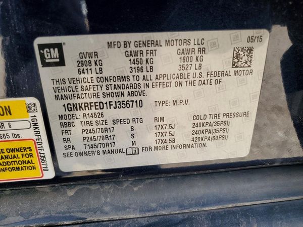 2015 CHEVROLET TRAVERSE LS — VINS