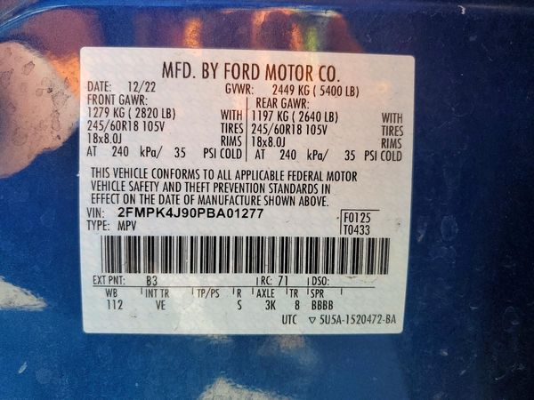 2023 FORD EDGE SEL — VINS