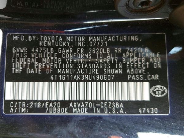 2021 TOYOTA CAMRY SE