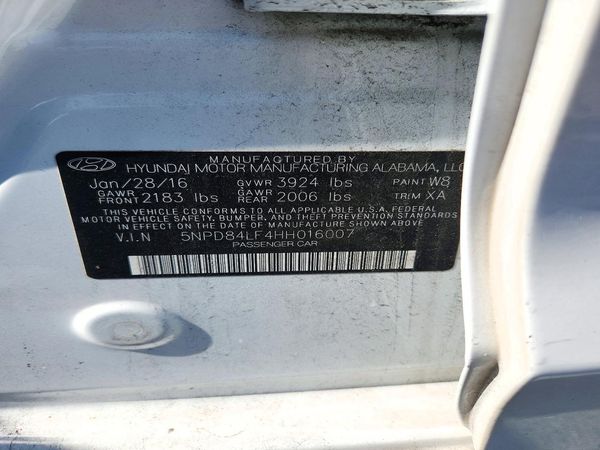 2017 HYUNDAI ELANTRA — VINS