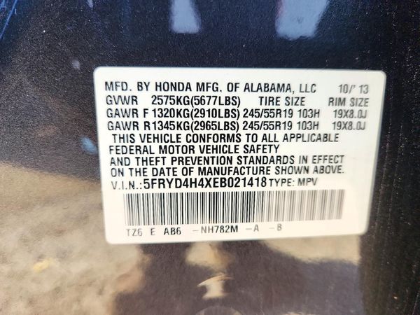2014 ACURA MDX SH-AWD Tech — VINS