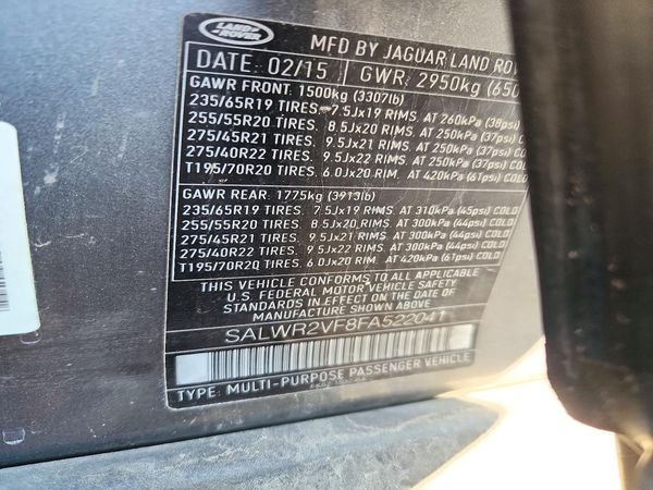 2015 LAND ROVER RANGEROVER HSE — VINS