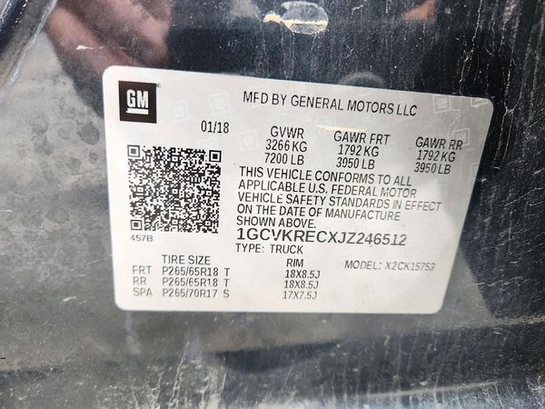 2018 CHEVROLET SILVERADO LT — VINS