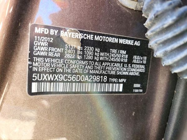 2013 BMW X3 xDrive28i — VINS