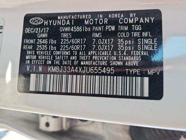 2018 HYUNDAI TUCSON — VINS