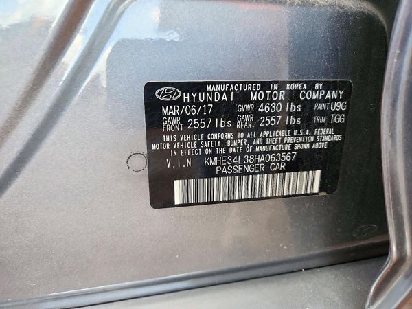 2017 HYUNDAI SONATA — VINS