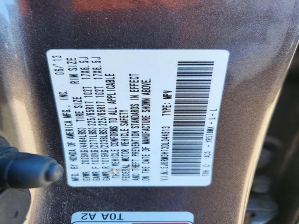 2013 HONDA CRV EX-L — VINS