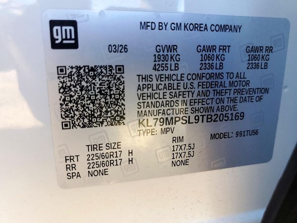 2026 CHEVROLET TRAILBLAZE LT — VINS