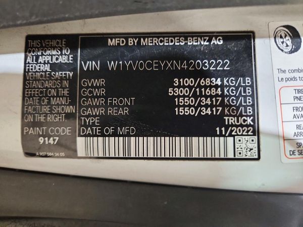 2022 MERCEDES-BENZ METRIS 447 (VS20) — VINS