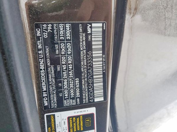 2016 MERCEDES-BENZ GLE GLE350