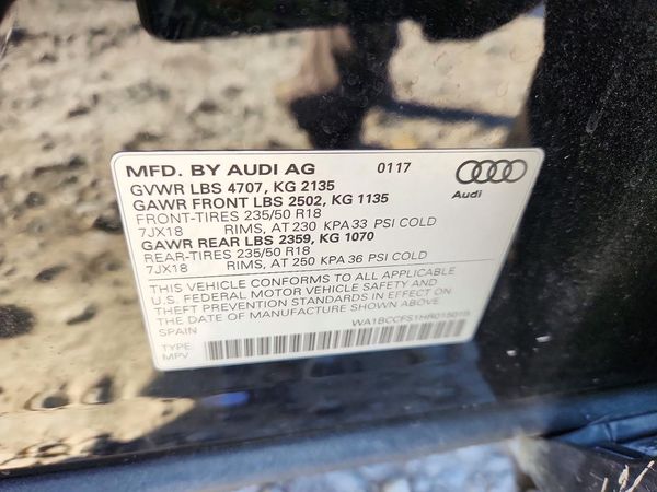 2017 AUDI Q3 Premium — VINS