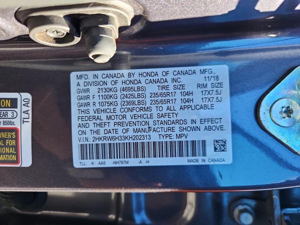2019 HONDA CRV LX — VINS