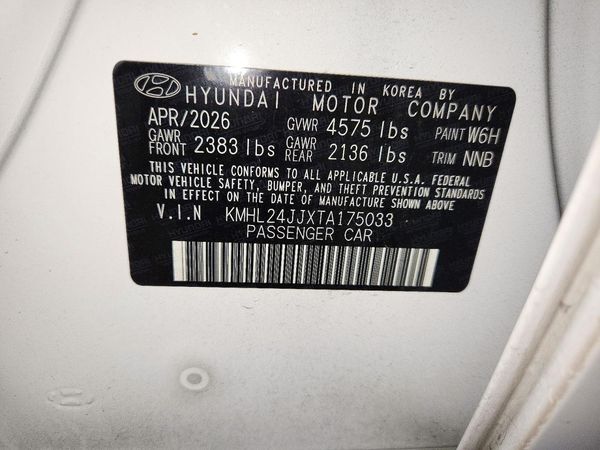 2026 HYUNDAI SONATA Blue — VINS