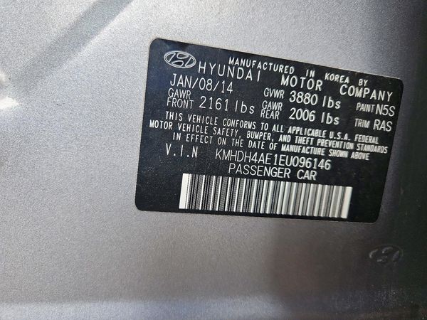 2014 HYUNDAI ELANTRA GLS (Middle) — VINS