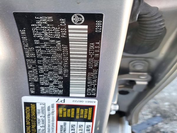 2016 TOYOTA CAMRY — VINS
