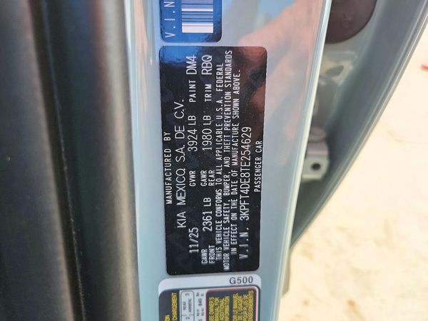 2026 KIA K4 LX, LXS — VINS