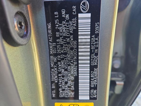 2019 LEXUS ES 350 — VINS