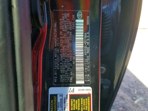 2012 TOYOTA CAMRY — VINS