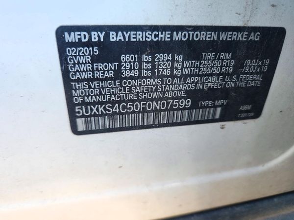 2015 BMW X5 xDrive35d — VINS