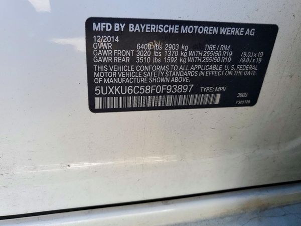 2015 BMW X6 xDrive50i — VINS
