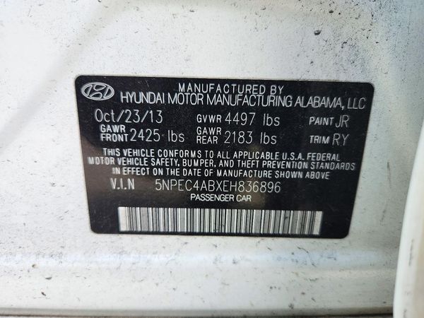 2014 HYUNDAI SONATA — VINS