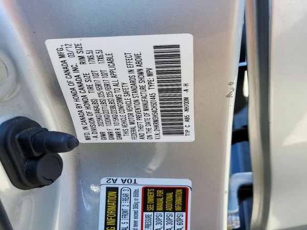 2012 HONDA CRV EX — VINS