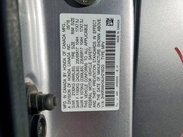 2018 HONDA CRV LX — VINS