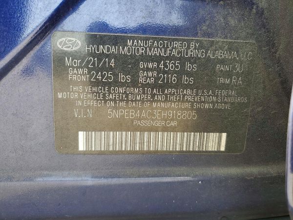 2014 HYUNDAI SONATA